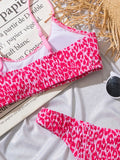 DEKA Leopard Bikinis Set Woman Wrinkled Bandeau Two Pieces Thong Swimsuits Beachwear Bathing Suit Print Swimwear Biquini