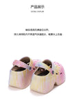 Leopard Platform Clogs for Women Closed Toe Chunky High Heel Sandals Woman New Summer Street Beach Slides Girls Fashion Slippers