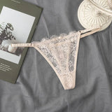 New Sexy Pink  Women's Underwear Low-Waisted Sexy Thong Attractive Breathable Women Panties Bra Rhinestone Fashion  Comfort Br