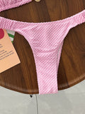 Wrinkled Crinkled Halter Beads Bikini Female Swimsuit Women Swimwear Two-pieces Bikini Set Brazilian Bather Bathing Suit Swim