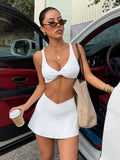 Women's summer sports yoga strap bra and skirt two-piece suit