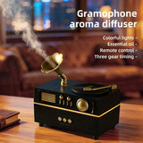 Phonograph Retro Style Aromatherapy Diffuser 7 Color Atmosphere Light Effects 3 Gear Timing Used For Indoor Humidification