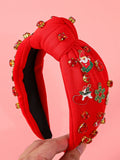 1PC Women Crystal Headbands for Girls Christmas Pearl Star Headband Holiday Hairbands Girls Christmas Party Hair Accessories