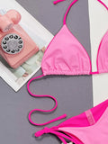 Zebra Print Halter micro Bikini 2025 women Bandeau String Swimsuit Female swimwear Neon Shiny bikini set Leopard Bathing Suit