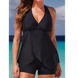 DEKA Deep V Neck Tankini Set Sports Plus Size Bikini Large Swimsuit Female Shorts Swimwear Swimming Beach Wear Bathing Suit