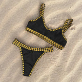 Crochet Bikini 2025 Bandeau Biquini Women Sexy Swimsuit Female Push Up Swimwear Solid Patchwork Bathing Suit Handhook Beachwear