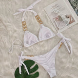 Halter Brazilian Rhintstones Diamond Bikini Women Swimsuit Female Swimwear Two Pieces Bikini Set Scrunch Butt Bathing Suit Swim