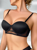 New sexy lace underwear women's thick cup with soft underwire push-up bra exquisite mesh breast cover
