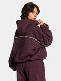 Vintage Leopard Hooded Sweatshirt Suit Loose Fit Contrast Line Wide Leg Trousers Fashion Athletic Tracksuit Outfit