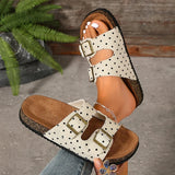 Vinatge Polka-Dot Birken Slippers Women 2026 Fashion Double Buckle Thick Sole Clogs Sandals Woman Plus Size 43 Summer Sandles