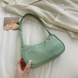 Retro Soft PU Leather Women Shoulder Underarm Bags Casual Solid Color Small Top-Handle Handbags Ladies Fashion Shoulder Bags