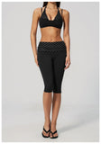 Summer Polka Dot Yoga Sets Women Hanging Neck Shockproof Sports Bra Fitness Suit Folding High Waist Mid Pants Gym Tracksuit