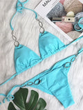 Sexy Rhinestone Bikini 2026 Women Solid Purple Metal Chain Swimsuit Brazilian Summer Beach Bathing Suit Luxury Thong Swimwear