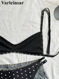 S - XL Polka Dot V Neck Bikini Women Swimwear Female Swimsuit Two-pieces Bikini set High Leg Cut Bather Bathing Suit Swim V8147