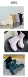 Women Thick Soled Rain Boots Non-Slip Fashion Outdoor Wear-resistant Rubber Waterproof Shoes Women Jelly Soft Soled Rain Boots