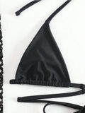 3 Pieces Triangle String Thong Bikinis 2026 Swimwear Female Sexy Brazilian Swimsuit Women Bathers Bathing Swimming Swim Suit