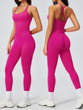 Summer Seamless Yoga Sets Women Outdoor Slimming Sports Tank Top High Waist Hip Lifting Leggings Gym Fitness Suits Tracksuit