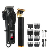 T9 Vintage Men's Electric Hair Clipper Beard Trimmer/Rechargeable Hair Cutting Machine With Nose Hair Trimmer Kit Boyfriend Gift
