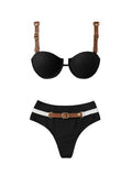 2026 Trendy Ladies Corset Bikini Set Hot Hot Lingerie Denim Sexy Casual Woman Swimsuit For Mature Females Beach Holiday Swimwear