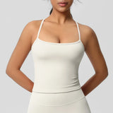 Women's Slim Fit Yoga Fitness Vest Skin Friendly Nude Sports Bra Pilates Top Beautiful Back Design Suspension Yoga Sports Bra