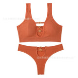 Sexy seamless underwear set push-up bra vest sports breathable push-up set