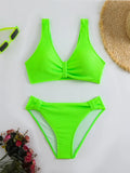 High Waist Bikini 2026 Women Sporty Swimsuit Solid Sexy Striped Swimwear Female Bathers Bathing Swimming Swim Suit Beachwear