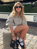 Foridol Casual Loose Grey Knitted Cardigan Sweater Women Autumn Winter Turn Down Collar Knitwear Cardigan Coat Female Clothes