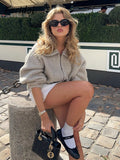 Foridol Casual Loose Grey Knitted Cardigan Sweater Women Autumn Winter Turn Down Collar Knitwear Cardigan Coat Female Clothes