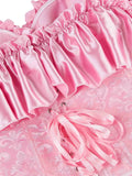Chest corset with satin ruffled sleeves and waist-tightening palace corset at the back of the shoulder.