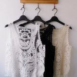 Women's Sleeveless Lace Tank Top Sexy Embroidery Hollow-out Floral Crochet Shirt Tank Tops for Women 2025