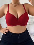 Plus Size Women's B C D Thin Cup Ribbed Push Up Bra Wide Straps Underwire Side gather Lingerie Comfort Ladies Brassiere