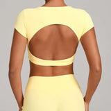 Sexy Hollow Out Backless Sports Shirts Women Shorts Sleeve High-strength Double-layer Stitching Without Chest Sports Tank Tops