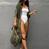 17 Colors Leopard Printed Colorful With Belt Tunic Cover-ups Beach Dress Beach Wear Beachwear Female Women Beach Cover Up V4510L
