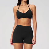 New Tight Yoga Set Women Breathable Quick Drying Sports Bra High Waist Shorts Fitness Suit Outwear Leisure Workout Gym Tracksuit