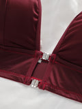 High quality front button without steel ring sexy women's bra red sexy Lingerie thin double layered women's underwear YS3069