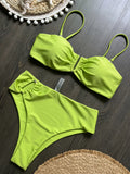 Shiny Sparkling U Shaped Female Swimsuit High Waist Bikini Women Swimwear Two-pieces Bikini Set Pool Bathing Suit Swim Beachwear