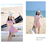 Swimsuit for Women in Summer, Conservative and Slimming, One-piece Skirt Style Swimsuit New Year's Hot Spring Plus Size Swimsuit