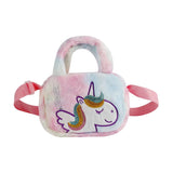 Cartoon Children'S Unicorn Plush Crossbody Bag Kindergarten Girl Cute Shoulder Bag Handbag Casual Coin Purse Birthday Gifts