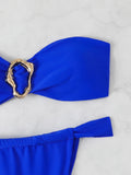 Bandeau Thong Bikinis 2026 Women Sexy Swimsuit Solid Padded Swimwear Female Bathers Bathing Swimming Swim Suit Beachwear