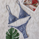 2 Colors Sexy Bikini Women Shiny Fabric Crystal Diamond G-string Swimwear Swimsuit Bikinis Set Bathing Suit Bikini Luxe Female
