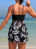 2026 Short Dress Tankini With Shorts Swimsuit Women Swimwear Female Padded Printed Bathing Swim Suit Swimming Beachwear Summer