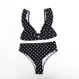 2026 Sexy Bikini Women Swimwear Swimsuit Dot Ruffle High Waist Deep V Bikinis Set Beach Bathing Suit Female Trajes De Bano Mujer