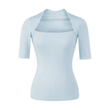 AP26018-26 Spring Korean Version Slim Fit Off-Shoulder Macaron Color Pullover T-Shirt SDRP