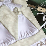 New Halter Bling Diamond Brazilian Bikini Female Swimsuit Women Swimwear Two-Pieces Bikini Set Bather Bathing Suit Swim V2340