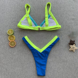 Sexy Micro Bikini Women's Triangle Bikini Set Two Piece Swimsuit Color Block Swimwear Summer Female Beachwear 2025 Bathing Suit