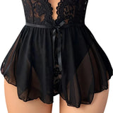 See Through Deep V Sexy Underwear Women One-piece Exotic Costumes Bodysuit  Desire Night Erotic  Sexua Temptation Hot Dress Set