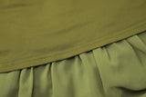 FDYOUI Sexy V-neck Lace Patchwork T-shirt Tops+Long Skirt 2 Piece Set Women's Summer Green Holiday Party Dress Suit Streetwear