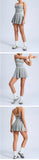 Summer Color Blocking Tennis Dresses Women Thin Shoulder Strap Slim Workout Golf Skirts Outwear Gym Running Pleate Dress