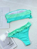 2026 Sexy Bikini Bandeau Women Swimwear Swimsuit Push Up Patchwork Ruffle Bikinis Set Bathing Suit Beach Bikini Female Banadores