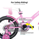 Joystar Kids Bike For Girls With Training Wheels Doll Seat